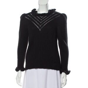 St Roche black puff sleeve sweater